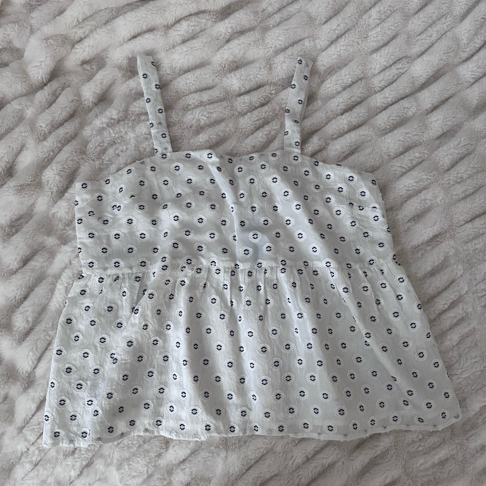NWT Loft Eyelet Petite Clip Peplum Cami, size 10P